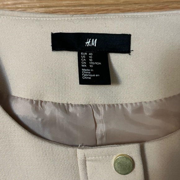 Bomber jacket leather sleeves button down and zipper - Picture 2 of 3